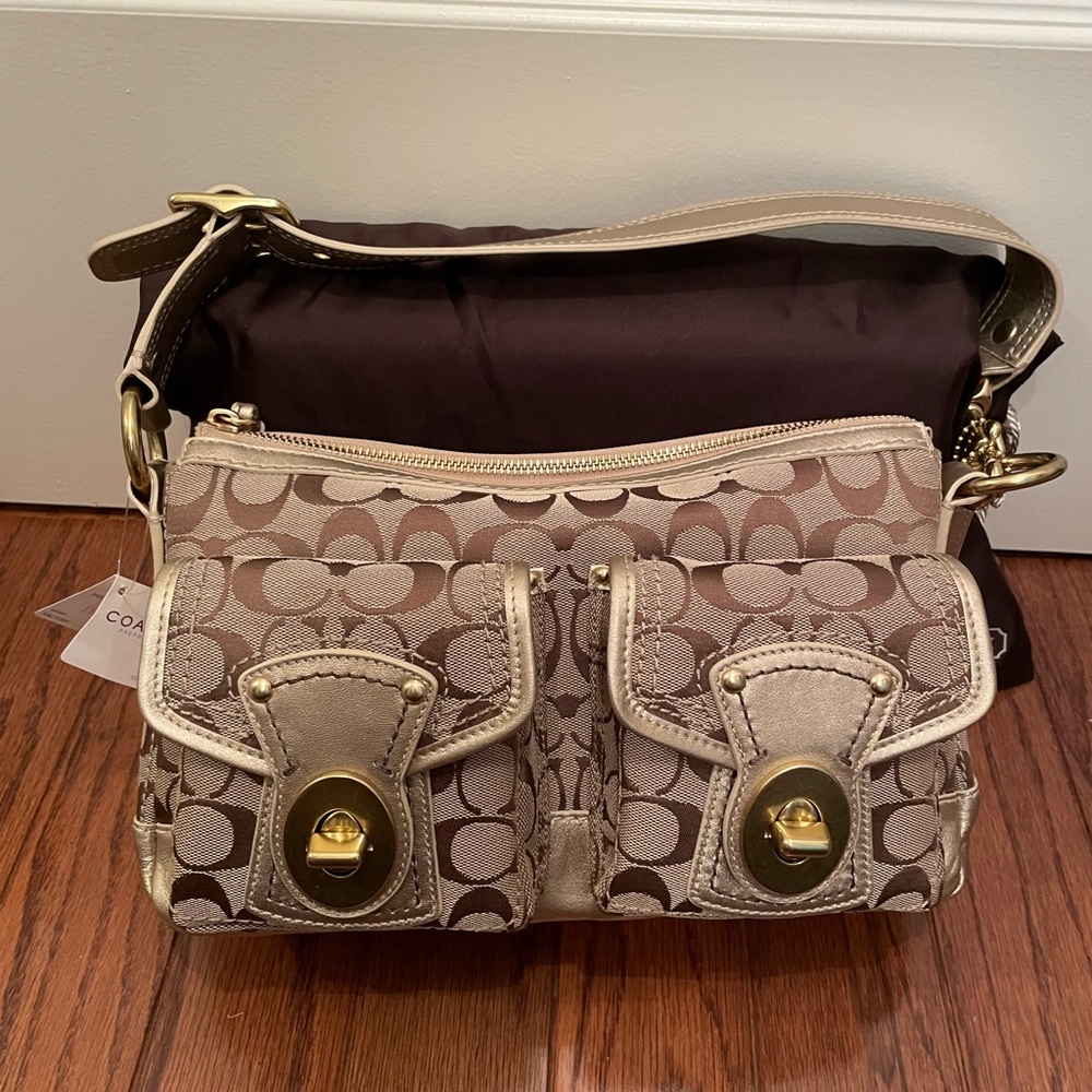Coach signature shoulder bag